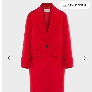 Hobbs Henrietta red wool coat L large